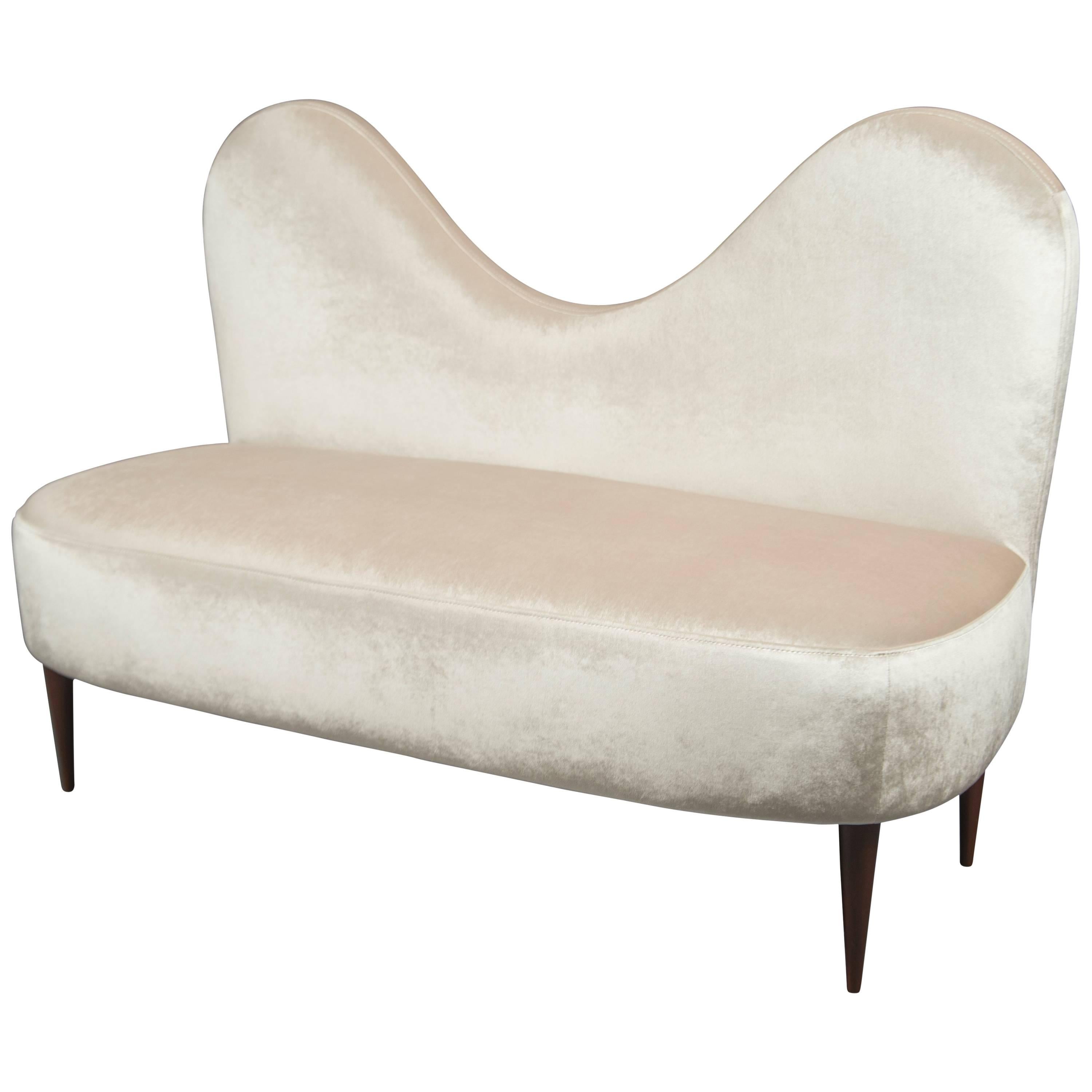 Two-Seat Sofa Attributed to Cesare Lacca, Italy, circa 1950 For Sale