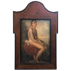 18th Century Oil on Tin of a Youthful Young Man 6