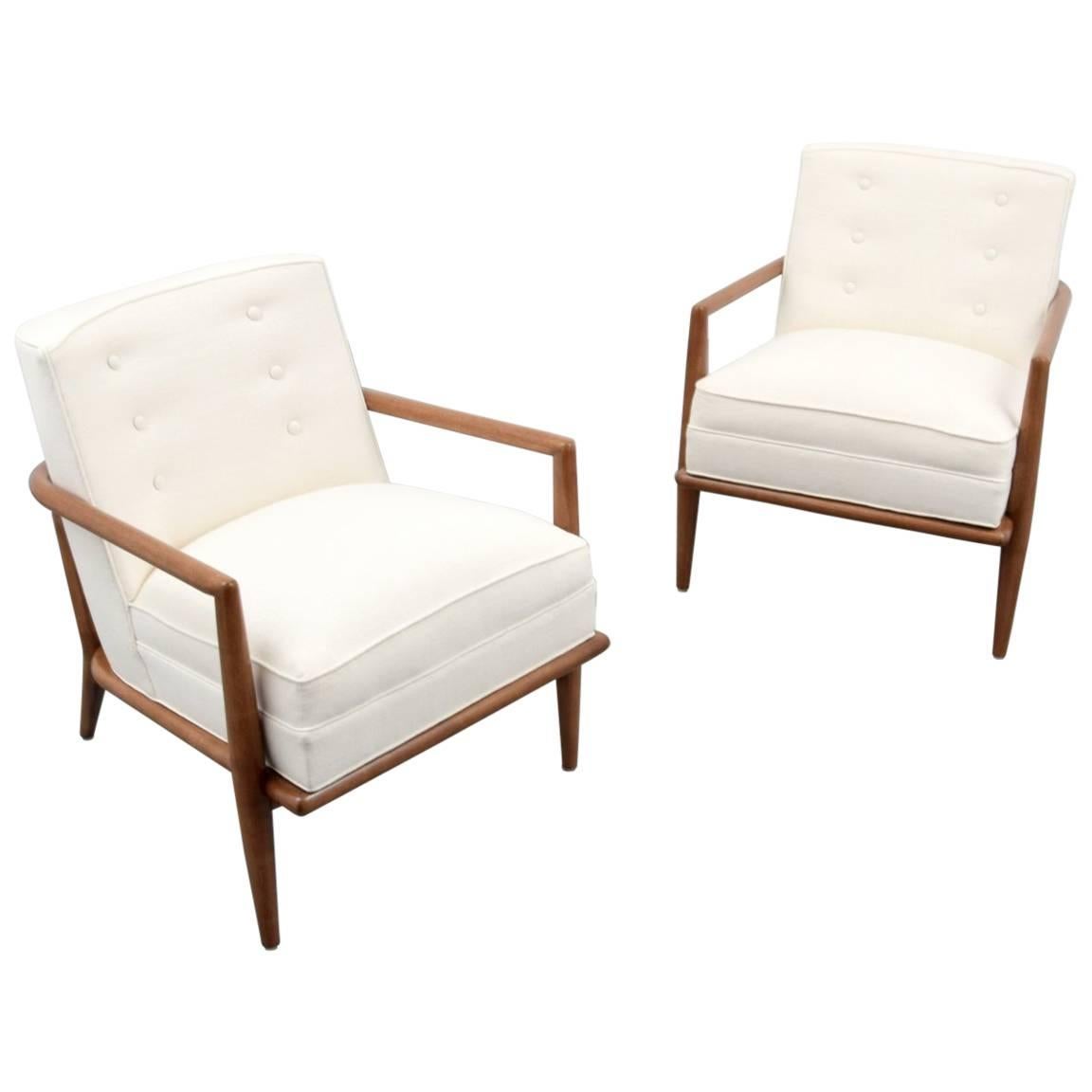 Pair of T.H. Robsjohn-Gibbings Lounge or Armchairs, Commissioned For Sale