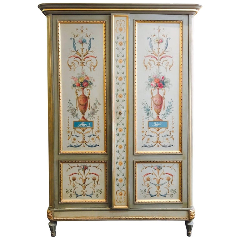 Exceptional Hand Painted Wardrobe From Early 19th Century At 1stdibs