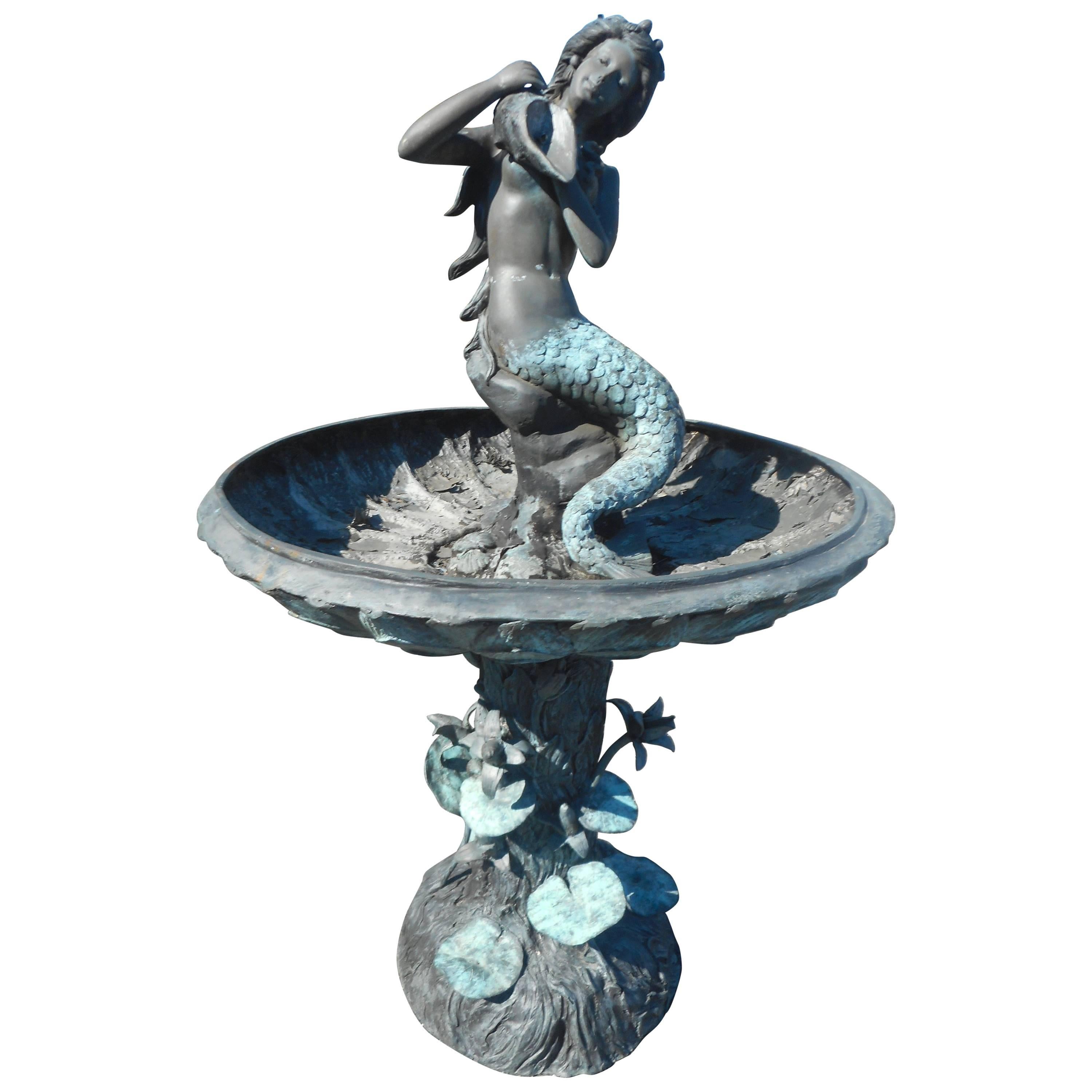Bronze Mermaid Garden Fountain