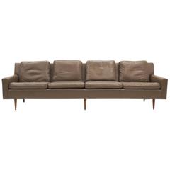 Milo Baughman Four-Seat Leather Sofa for Thayer Coggin