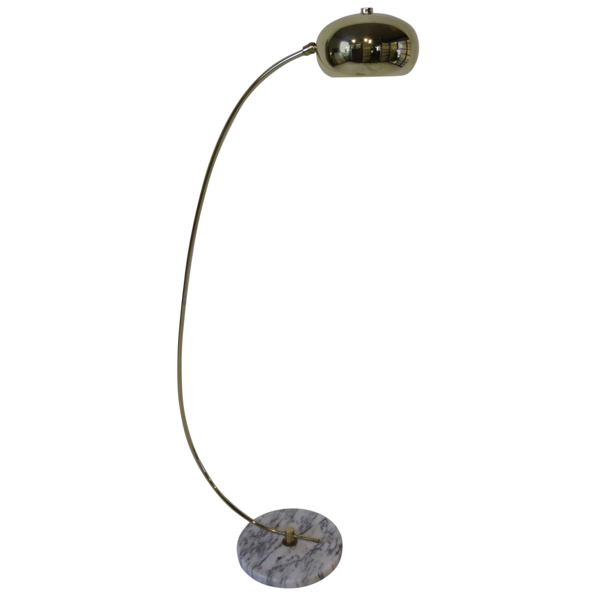 Italian Brass and Marble Floor Reading Lamp