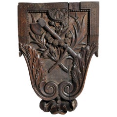 Antique Hand-Carved Crest from a Chateau