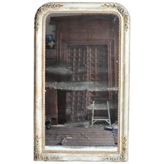 Antique Gold Gilt French Mirror with Original Silver Backed Glass