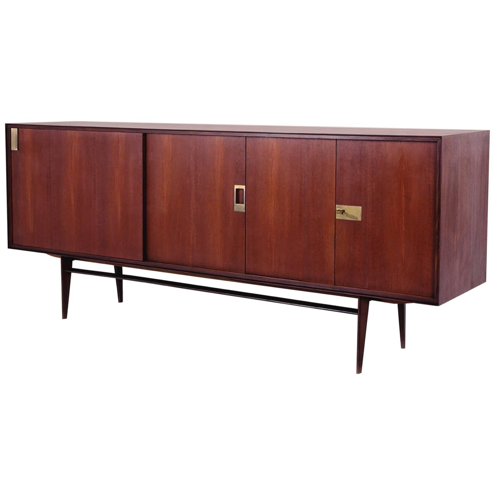 Sideboard with Brass Details by Palutari for Dassi, Italy, 1950s