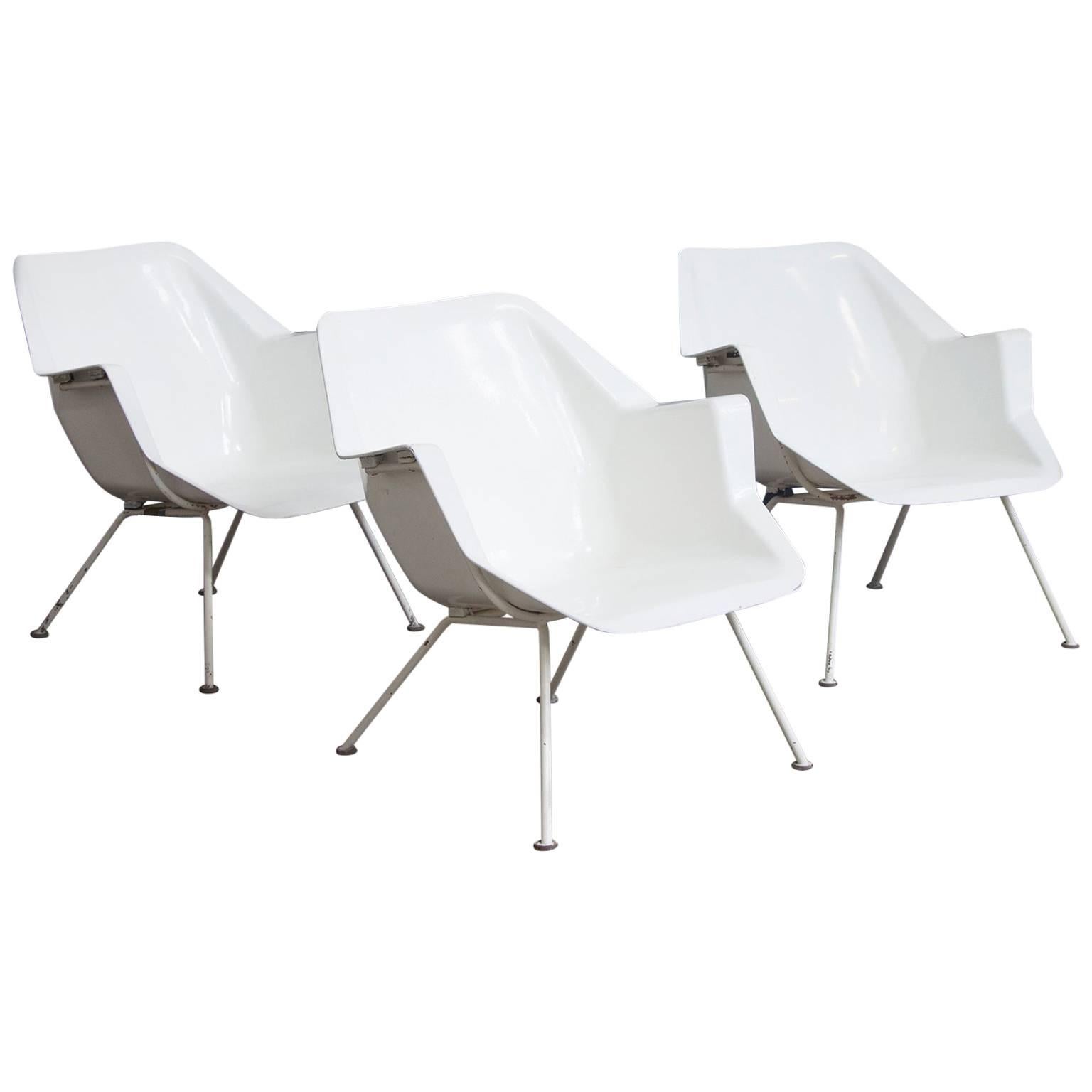 1957, Wim Rietveld/André Cordemeyer, Three Chairs, 416 Version by Gispen Holland For Sale