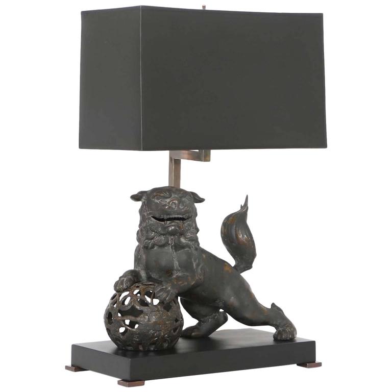Late 19th Century Chinese Bronze Foo Dog Lamp At 1stdibs Late 19th Century Chinese Bronze Foo Dog Lamp For