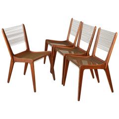 Set of Four Jacques Guillon String Chairs