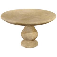 Carved Round Limestone Table from Provence, France