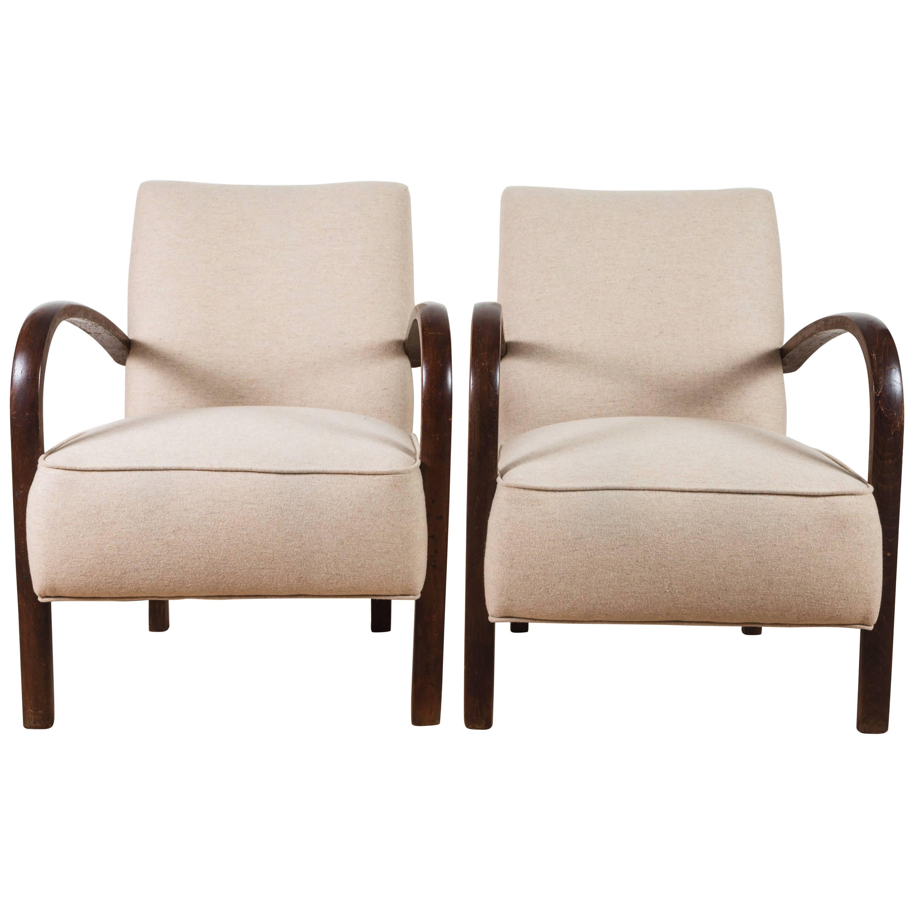 Pair of French, 1940s Club Chairs
