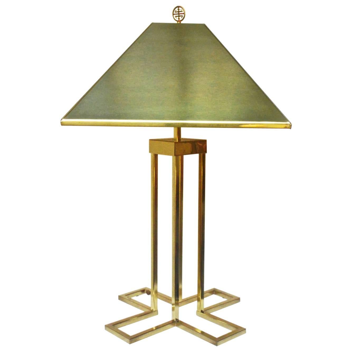 Brass Table Lamp by C. Jere, Signed