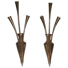 Pair of Solid Brass Sconce, 1950 Noisemakers 6