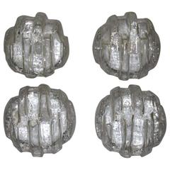 Sculpture Glass Wall Sconces Italian Design, 1950s 4