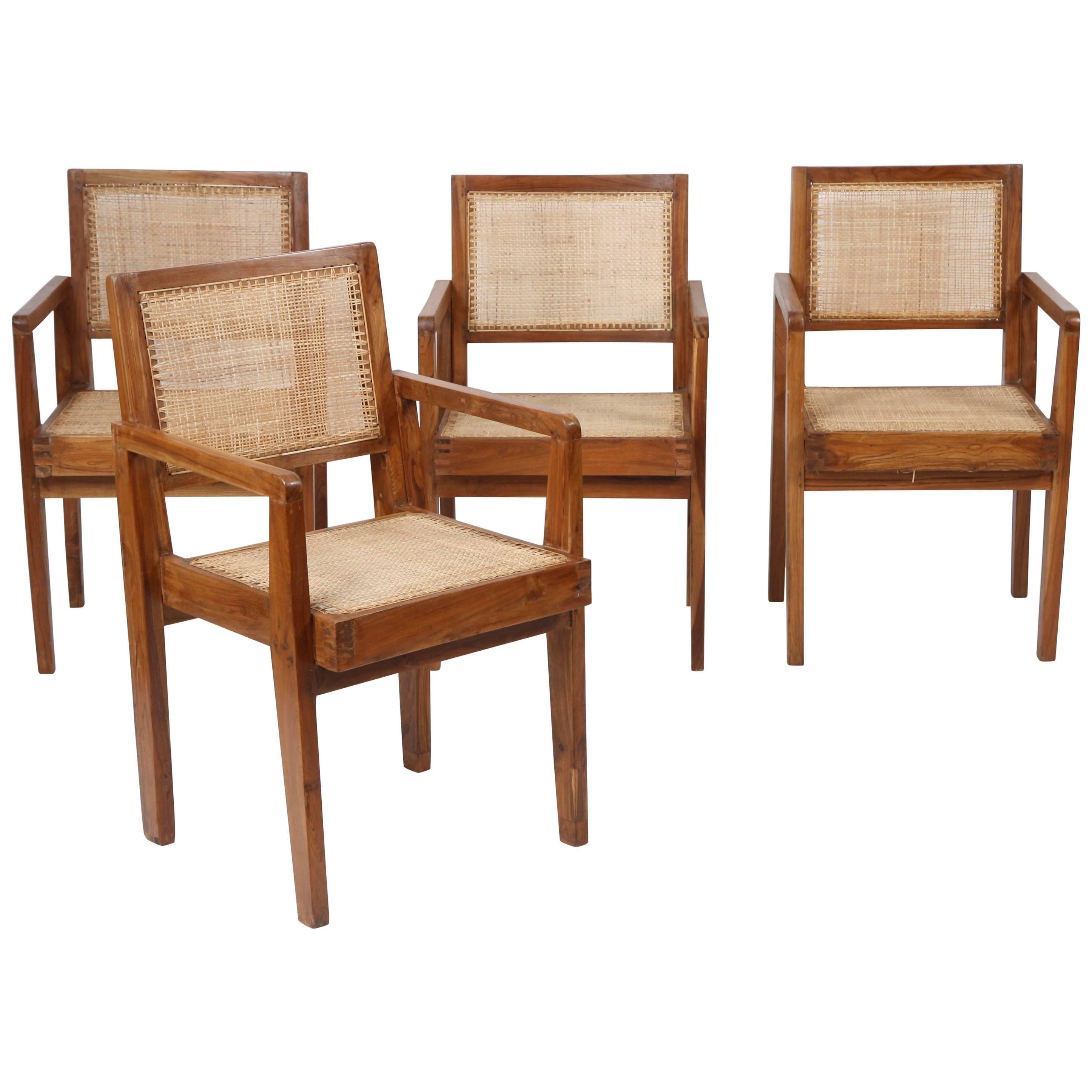 Pierre Jeanneret Set of Four Chairs "Take Down Armchair"