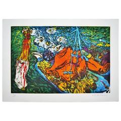 Malcolm Morley Print Aegean Crime from the Odysseys of Enoch Suite, American 2