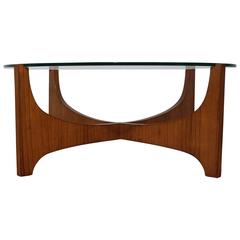 Retro  Scandinavian Glass and Teak Coffee Table