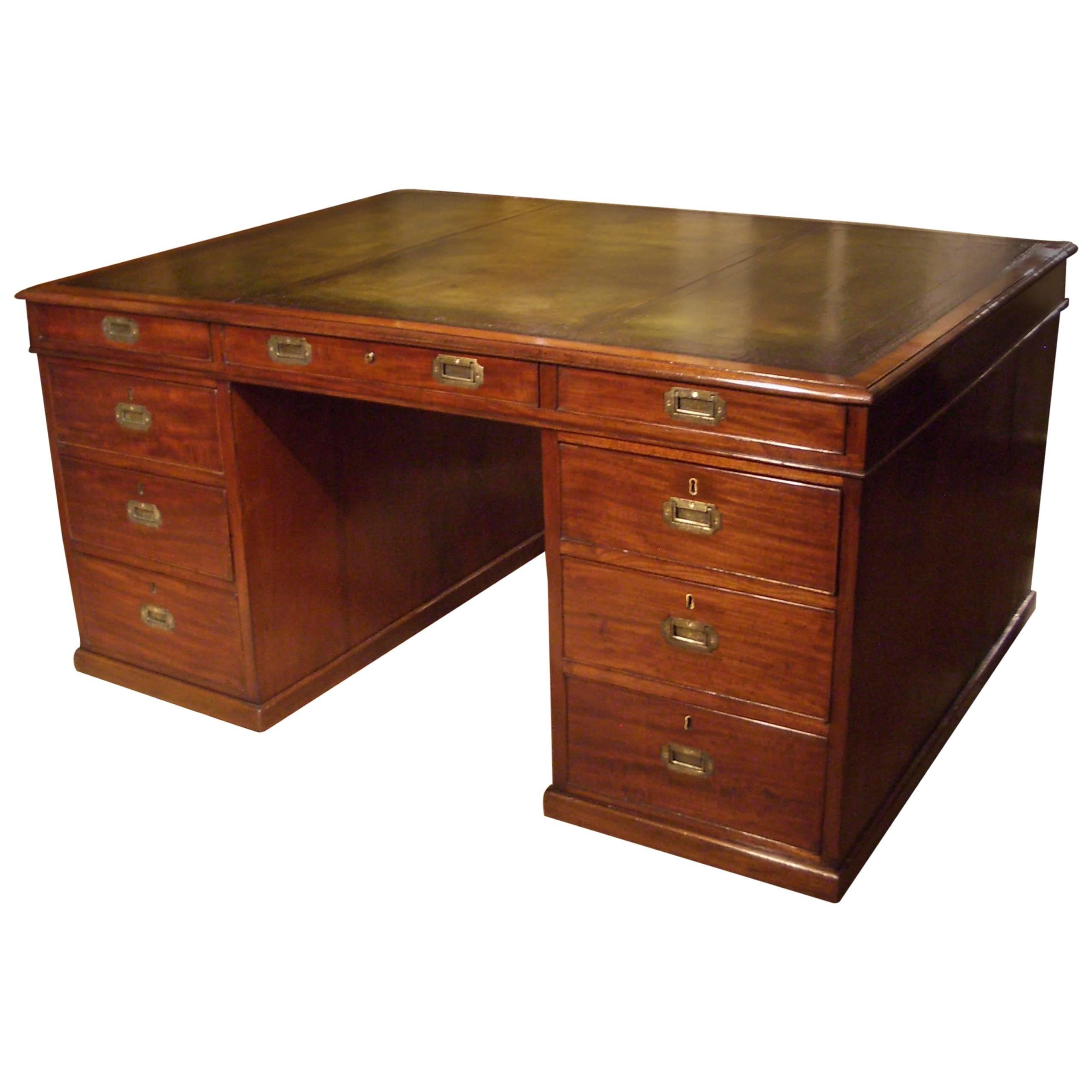 Big 19th Century Mahogany Georgian Partner Desk