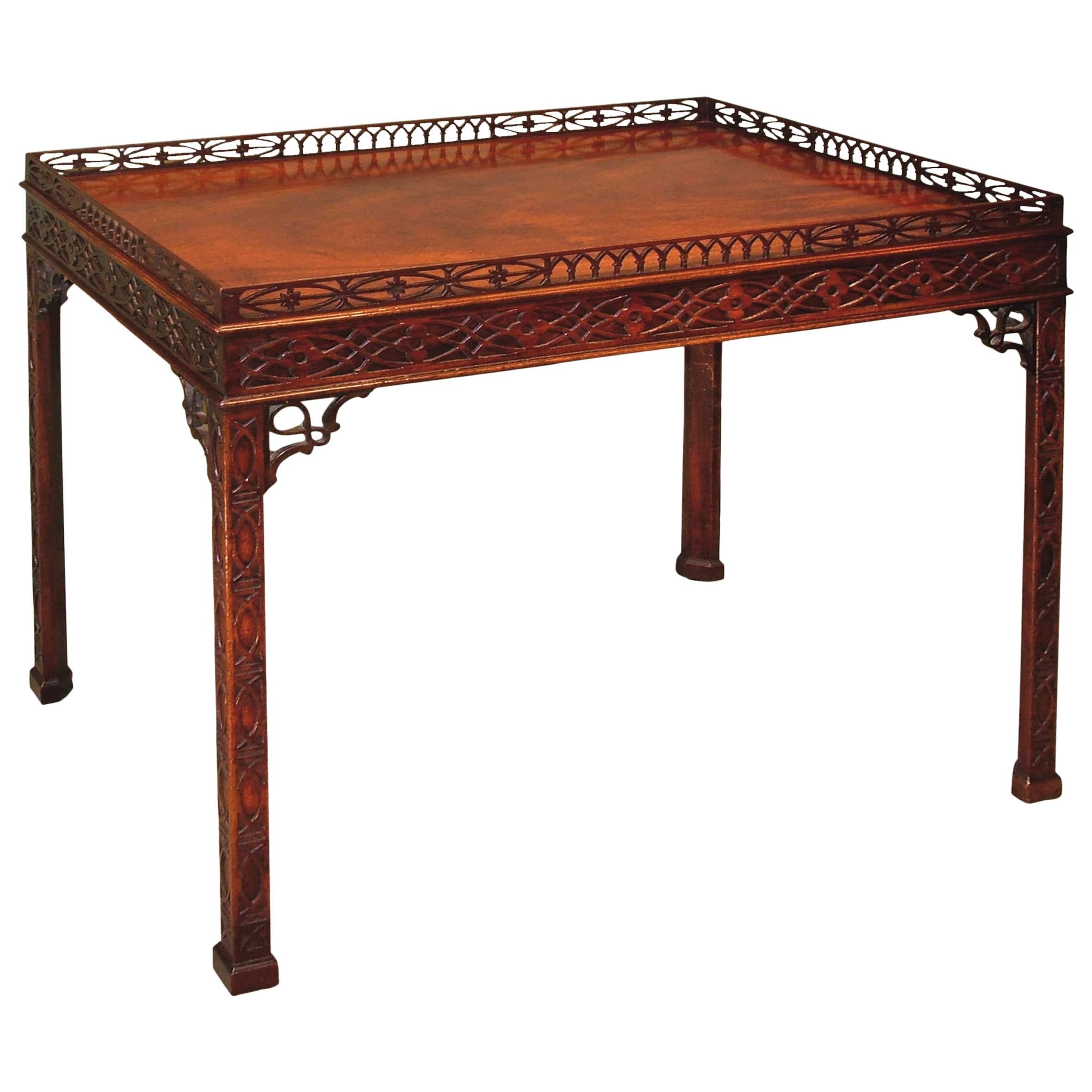 Chippendale period mahogany silver table For Sale