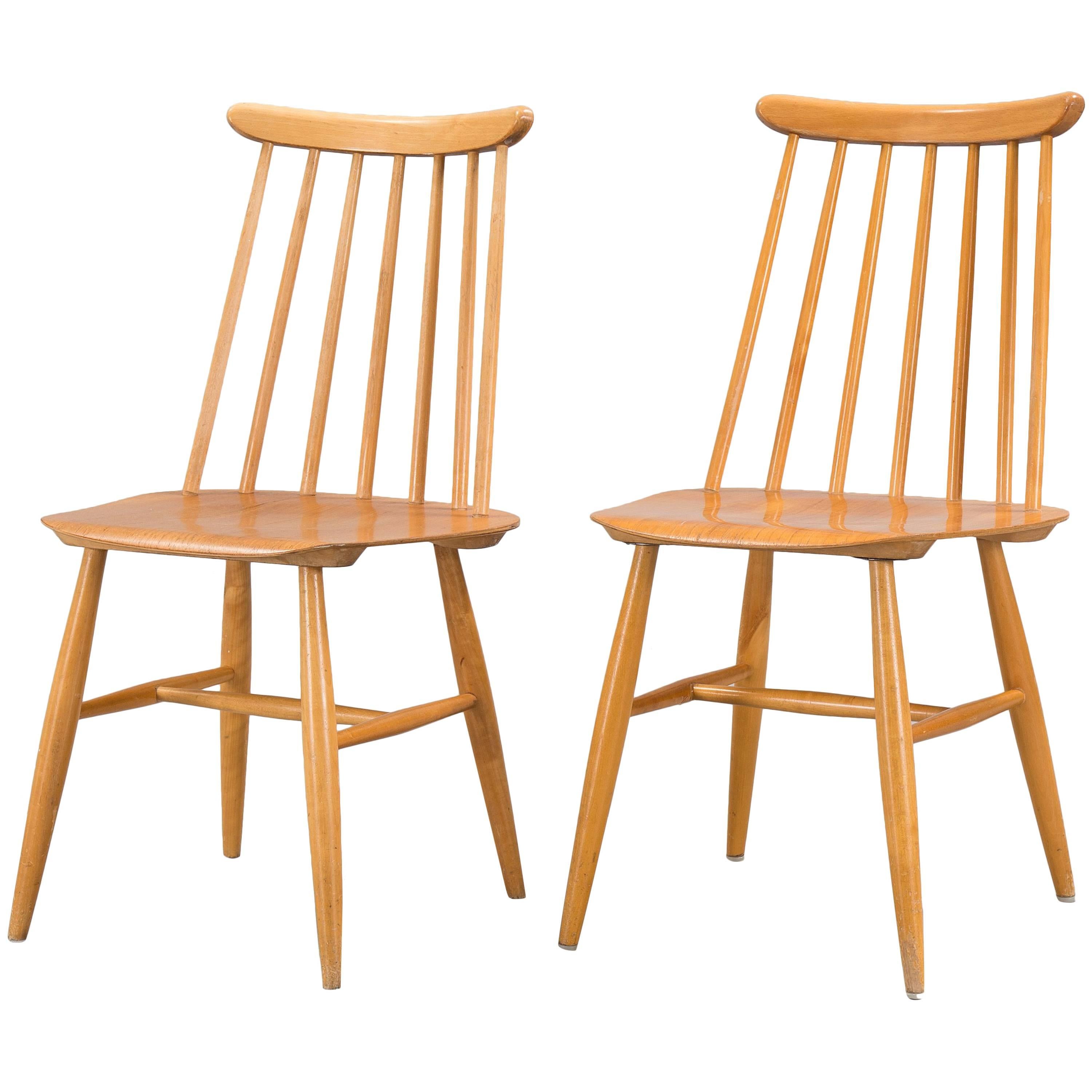 Pair of Ilmari Tapiovaara Dining Chairs For Sale
