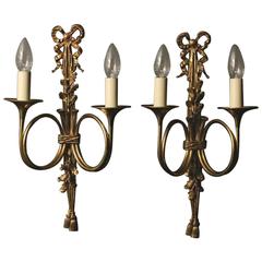 French Pair of Maison Bagues Twin-Arm Wall Lights