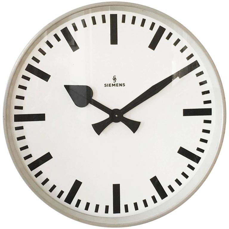 Large Siemens Factory or Wall Clock at 1stDibs