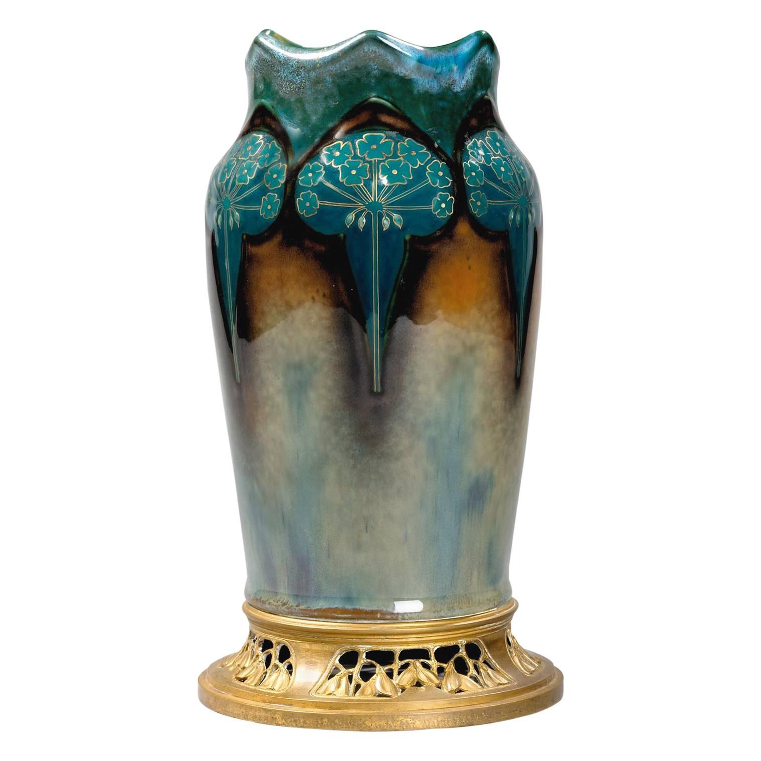 Alphonse Lamarre, Maison Paul Louchet, a Porcelain Vase, Signed For Sale