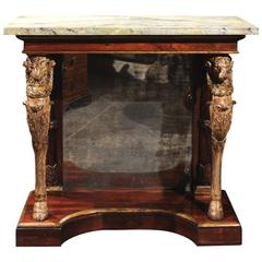 English Mid-19th Century William IV Pier Table with Green Jasper Top