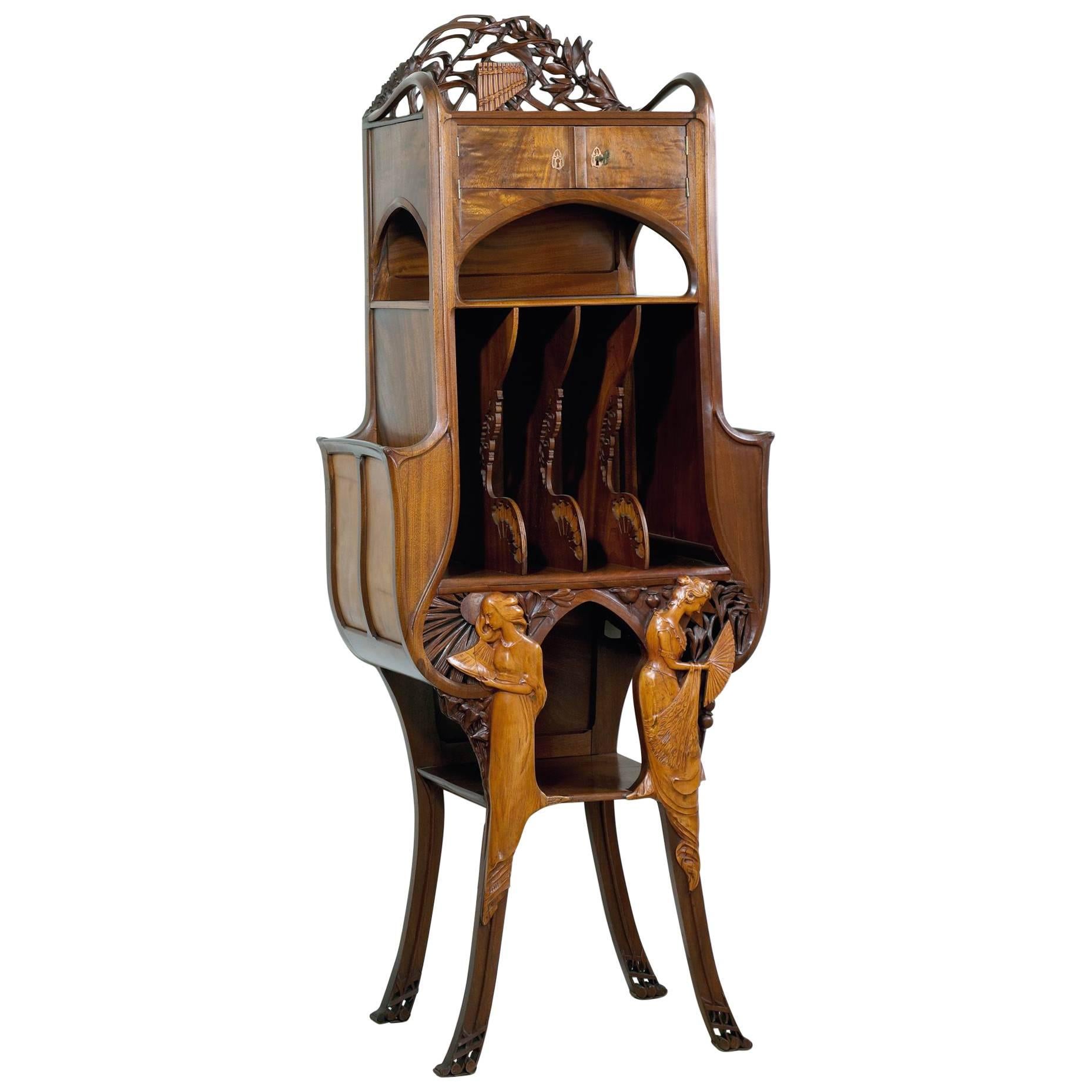 René Deflandre, a Cherrywood Music Cabinet For Sale