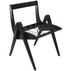 1950s Black Ebonized Compass Side Chair After Allan Gould or Pierre Jeanneret 12
