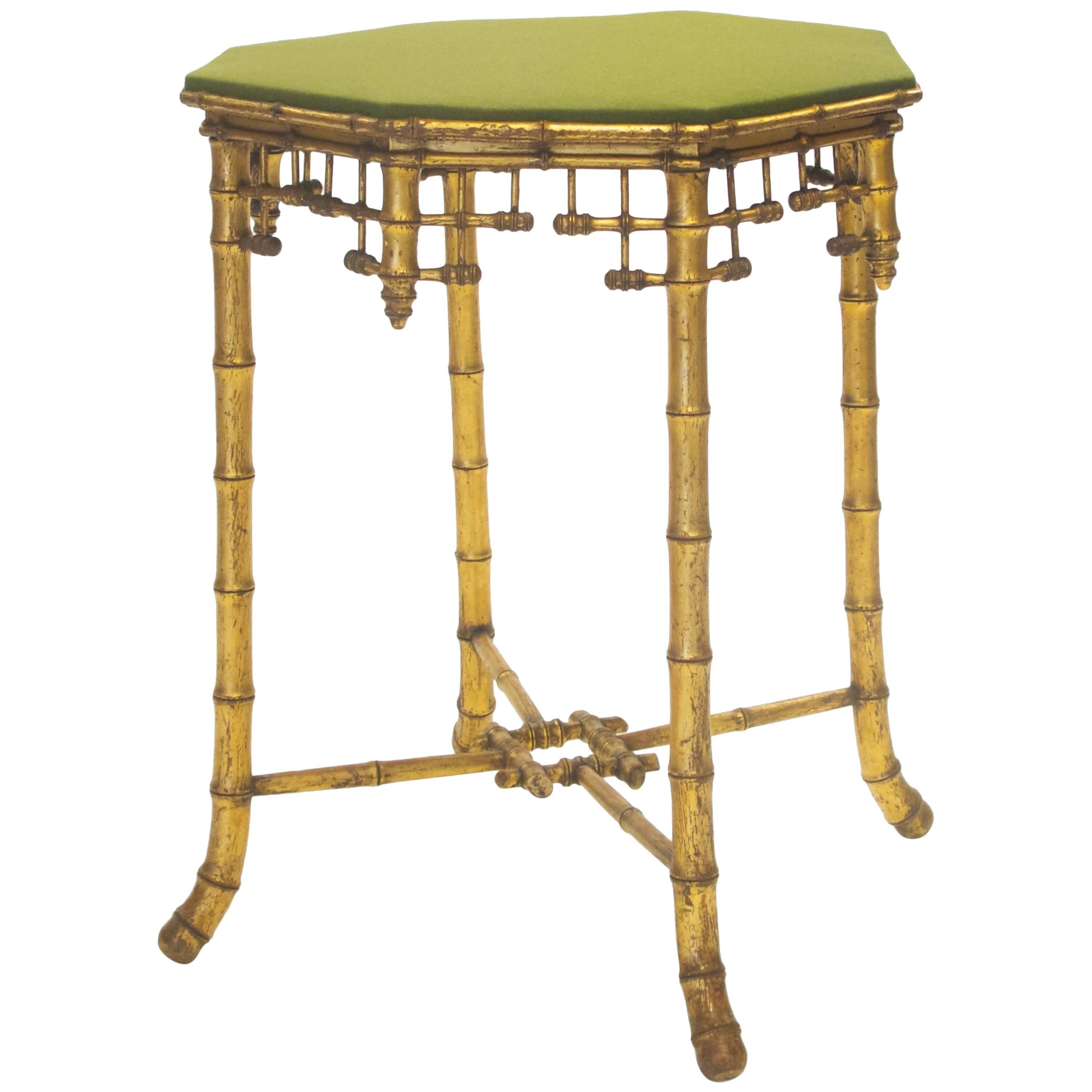 French Napoleon III Giltwood Faux Bamboo Table, circa 1870 For Sale