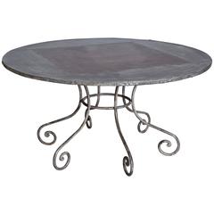 French Zinc Top Round Table