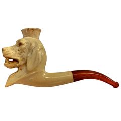 Antique Carved Meerschaum Figural Pipe