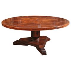 Large Pedestal Table with Parquet-Like Star Pattern in Centre of Top 7