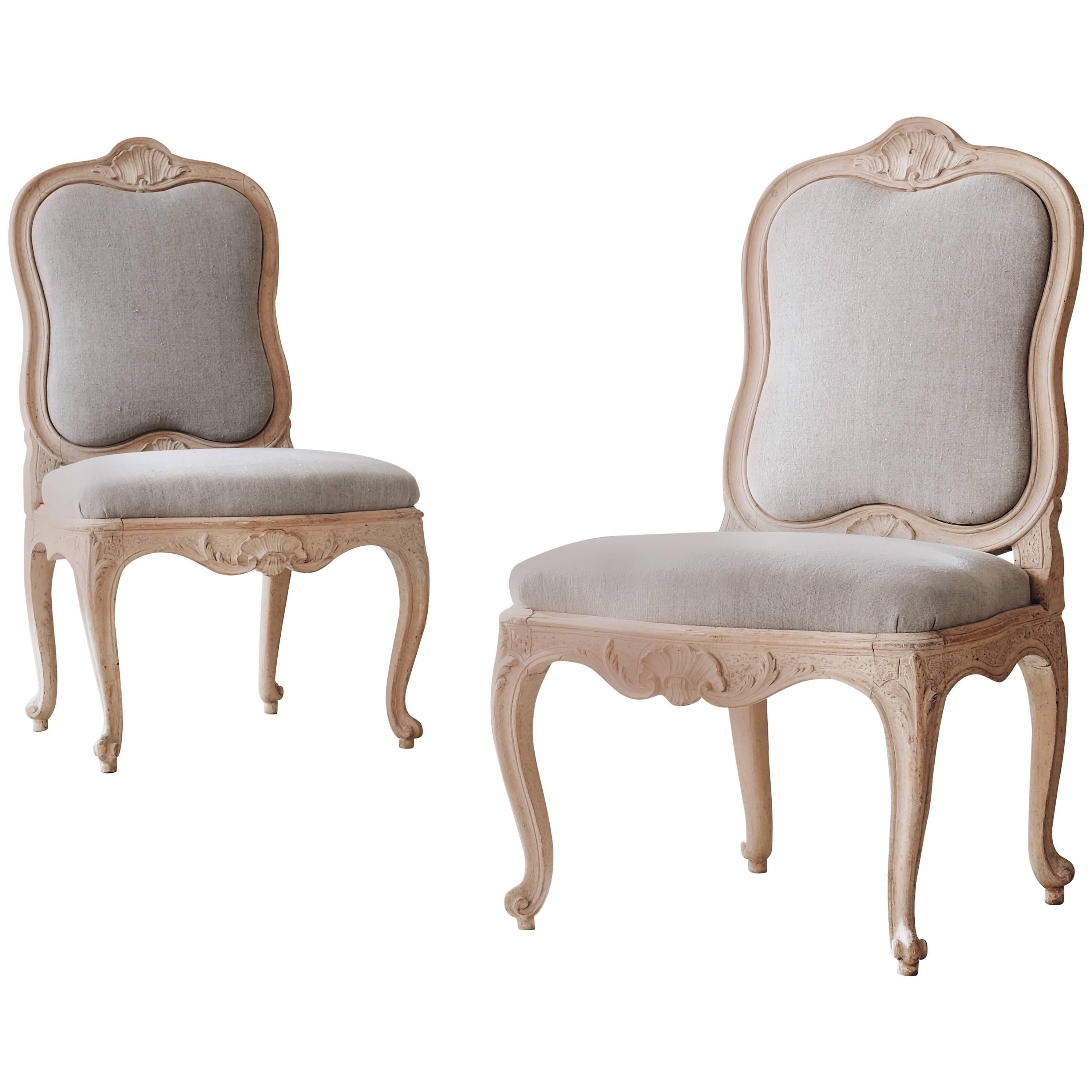 Pair of Swedish 18th Century Rococo Chairs