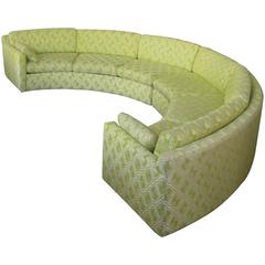 Semi Circular Curved 1970s Sectional Sofa by Milo Baughman