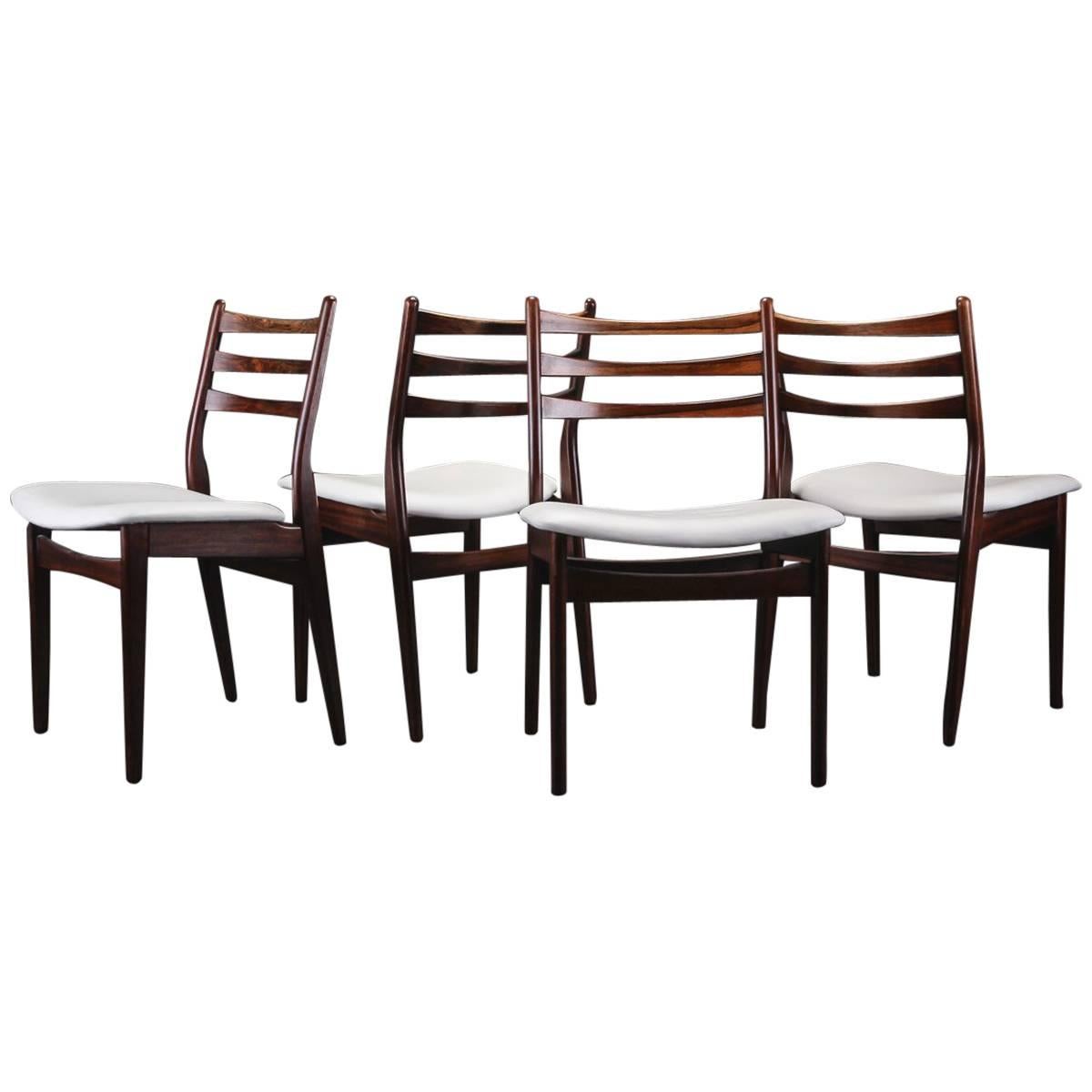Set of Four Hardwood Swedish Dinning Chairs