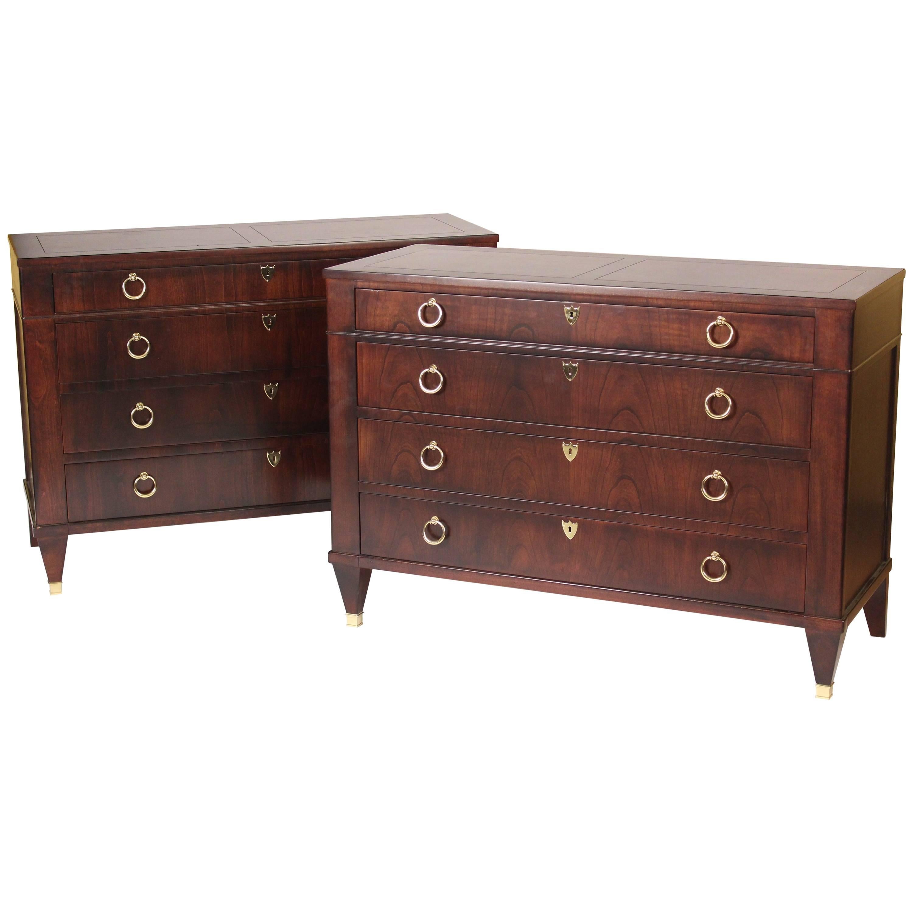 Pair of Baker Neoclassical Style Commodes