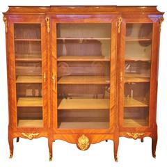 Used 19th Century Kingwood Bookcase Display Cabinet with Ormolu Mounts, circa 1880