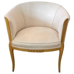 Elegant Art Deco Chair in Updated Faux Snakeskin