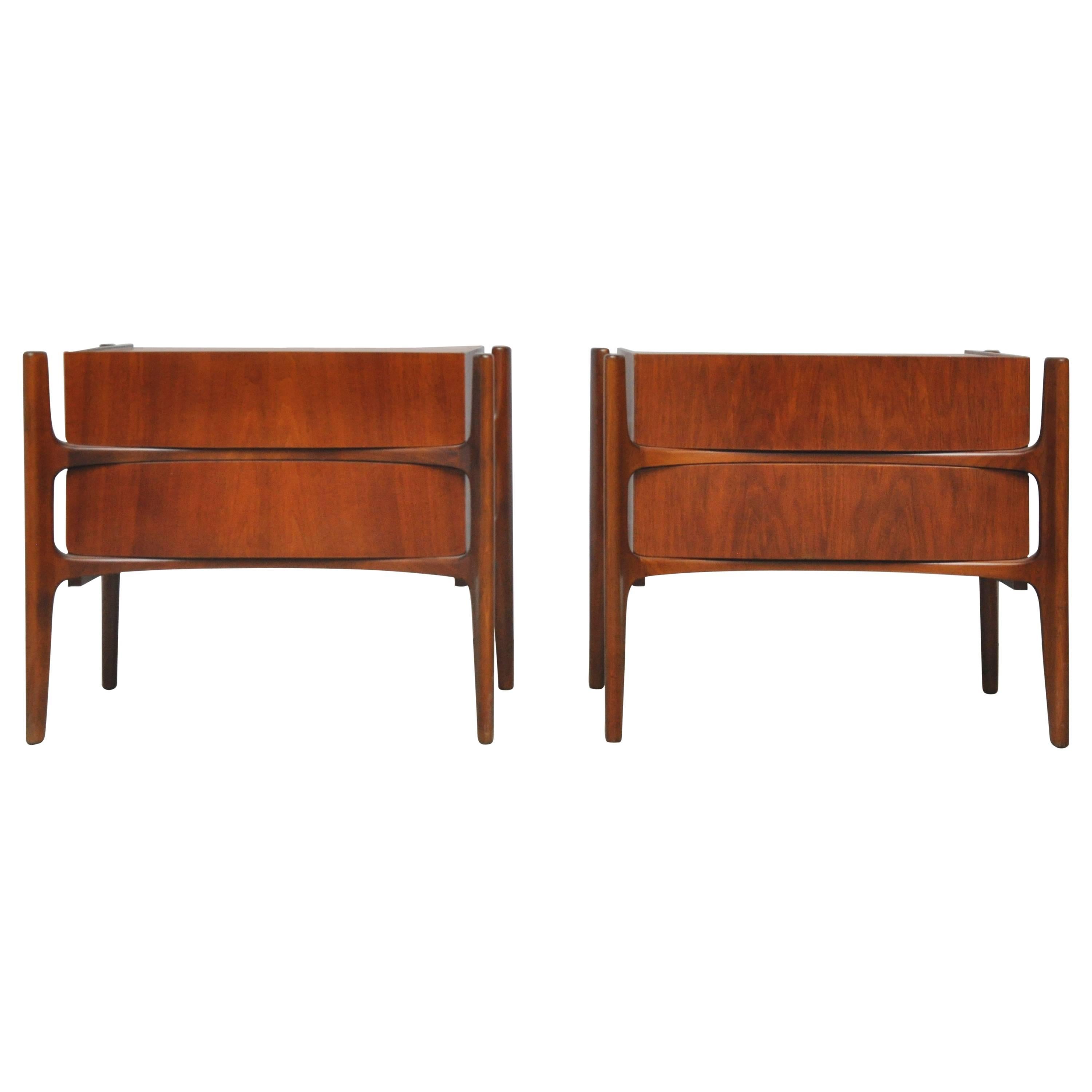 William Hinn Walnut Nightstands