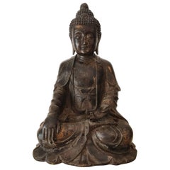 Large and Fine Antique Bronze Buddha
