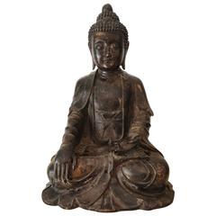 Large and Fine Antique Bronze Buddha 8