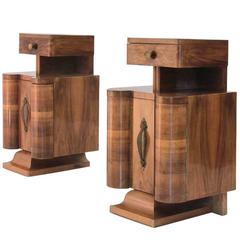 Two 1930s Italian Art Deco Nightstand