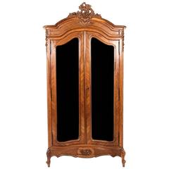 Antique Louis XV-Style Two-Door Armoire 