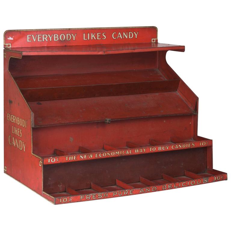 "Everybody Likes Candy" Metal Display, circa 1920 at 1stDibs