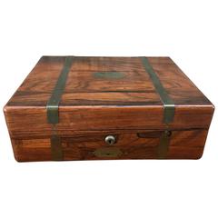 English Rosewood with Brass Inlay Dressing Box, circa 1830 2