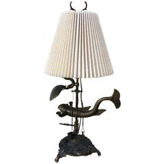 Bronze Oil Lamp Converted to Modern Lamp 3