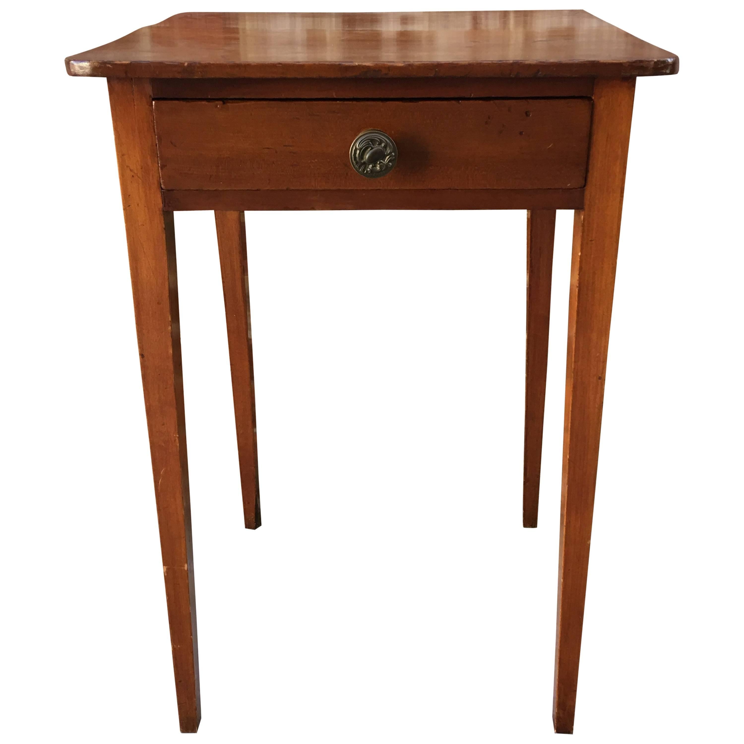 American Cherry Tapered Leg Work Table For Sale