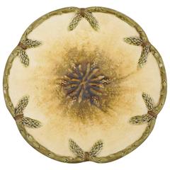 19th Century Yellow Majolica Asparagus Plate Julius Dressler